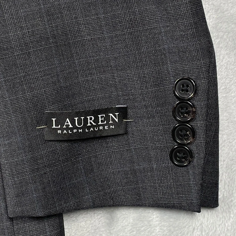 Lauren Ralph Lauren Mens 48R Gray Glen Check Wool Blend Blazer Jacket NEW